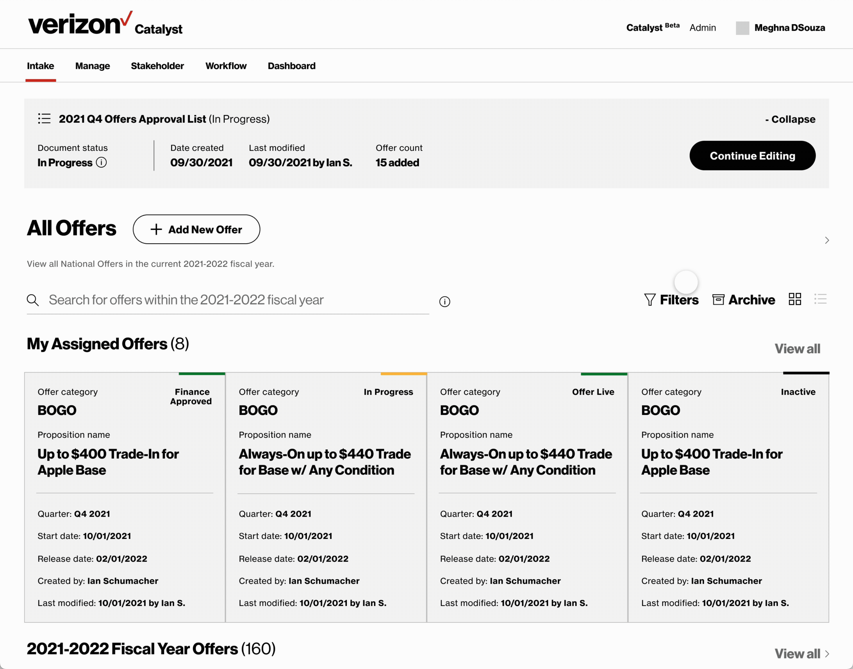 Dashboard Overview UI